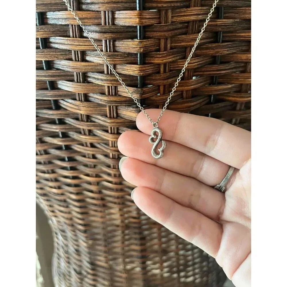 Sterling Silver Open Heart Charm on Designer Inspired Chain Necklace
